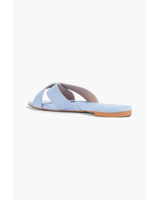Stuart Weitzman Blue Roza Suede Sandals