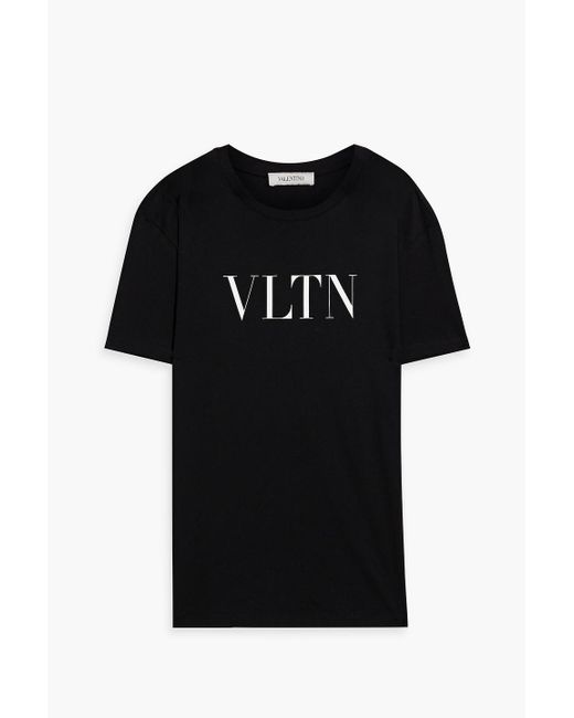 Valentino Garavani Black Vltn Logo-print Cotton-jersey T-shirt
