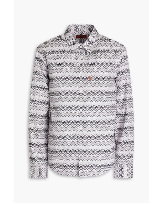 Missoni Gray Striped Cotton-poplin Shirt for men