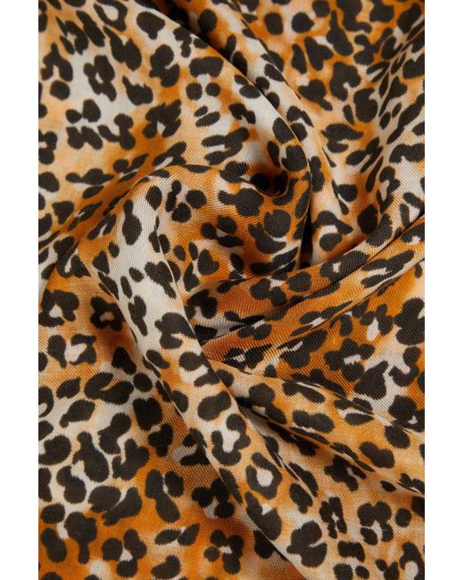 Maje Multicolor Schal aus twill aus einer modal-seidenmischung mit leopardenprint