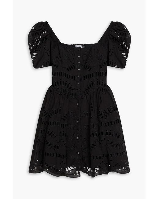 Charo Ruiz Black Ayiak Broderie Anglaise Mini Dress