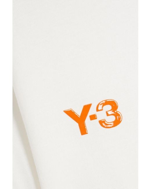 Y-3 White Appliquéd Cotton-jersey T-shirt for men