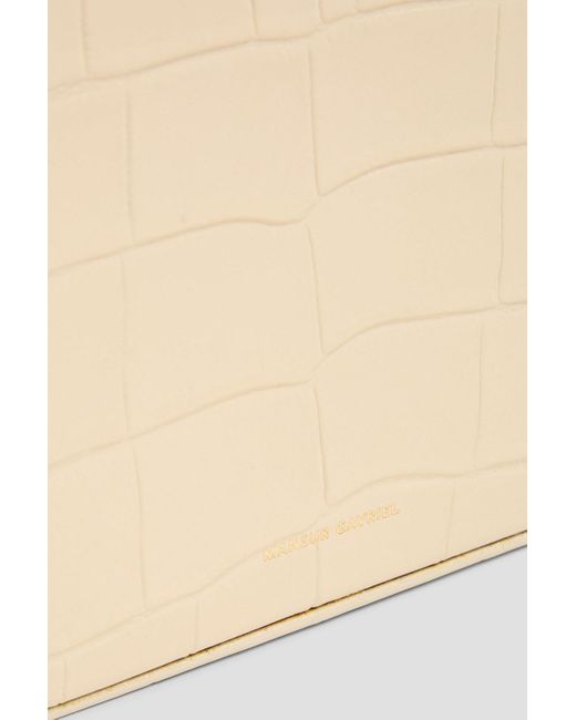 Mansur Gavriel Natural Croc-Effect Leather Cross-Body Bag