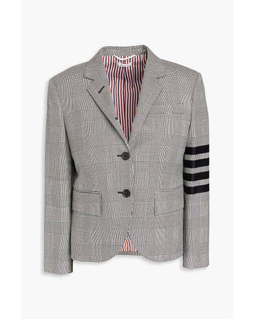 Thom Browne Gray Prince Of Wales Checked Wool-tweed Blazer