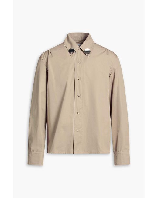 Jil Sander Natural Embellished Cotton-Poplin Shirt for men