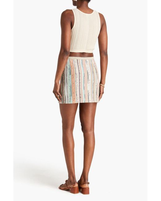 Missoni White Metallic Crochet-Knit Mini Skirt