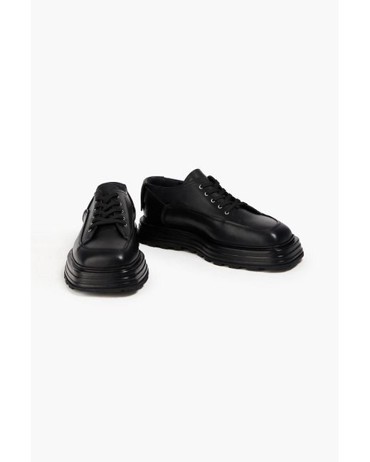 Jil Sander Black Leather Platform Derby Shoes for men