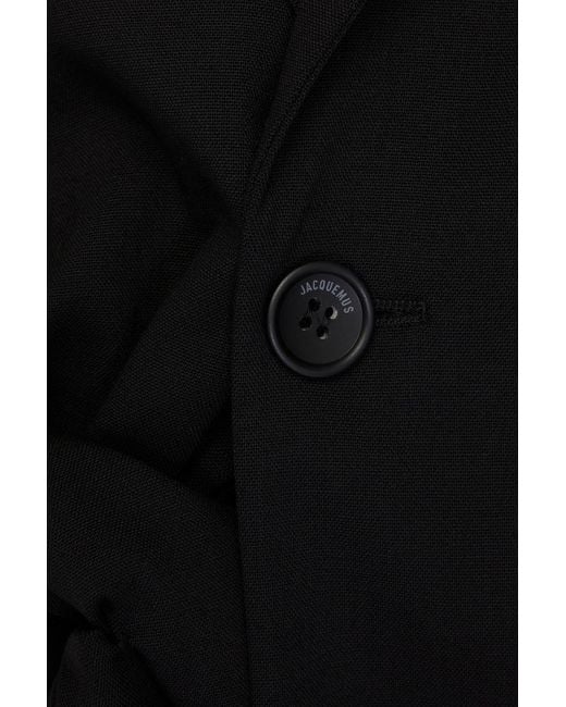 Jacquemus Black Baccala asymmetrischer blazer aus einer wollmischung mit knotendetail