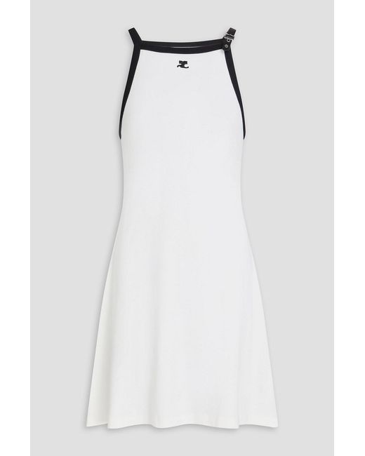 Courreges Black Two-Tone Cotton-Jersey Mini Dress