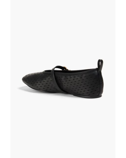 Rag & Bone Black Spire Perforated Leather Mary Jane Flats