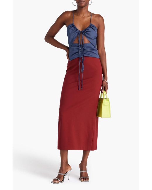 Christopher Esber Blue Cutout Stretch-Jersey Top