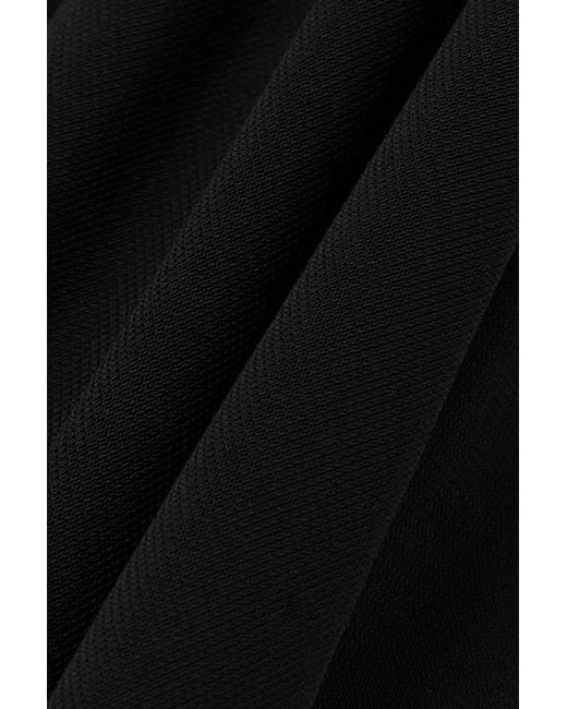 Courreges Black Cropped One-Sleeve Twist-Front Jersey Top
