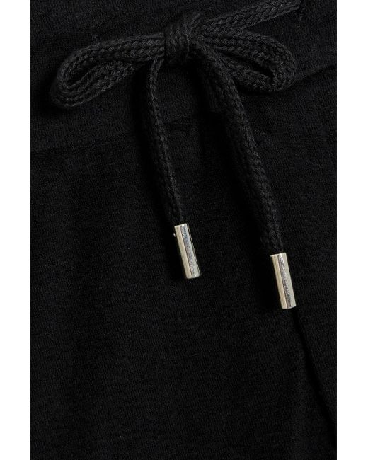 Frescobol Carioca Black Cotton, Lyocell And Linen-blend Terry Drawstring Shorts for men