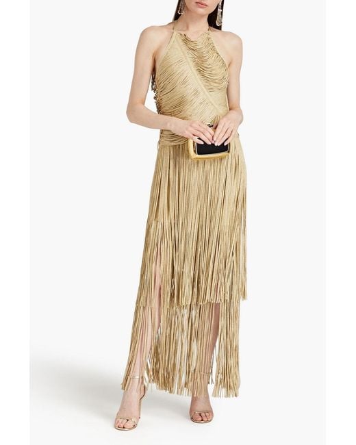 Hervé Léger Metallic Fringed Bandage Gown