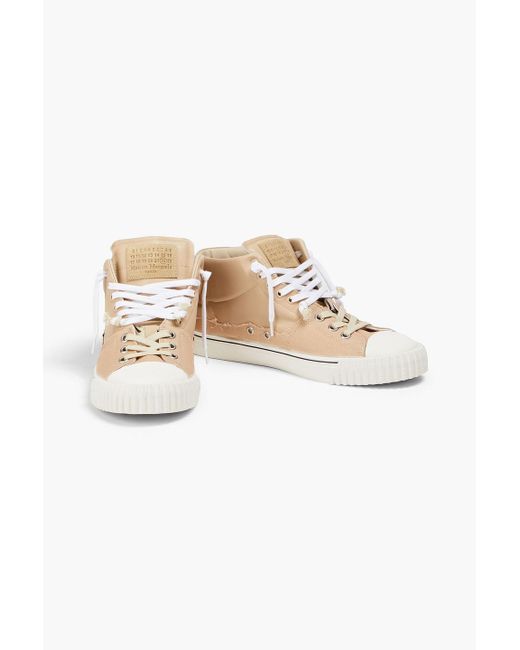 Maison Margiela Natural Leather And Canvas High-top Sneakers for men