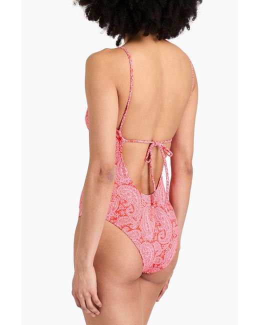 Heidi Klein Pink Tangier Paisley-print Swimsuit