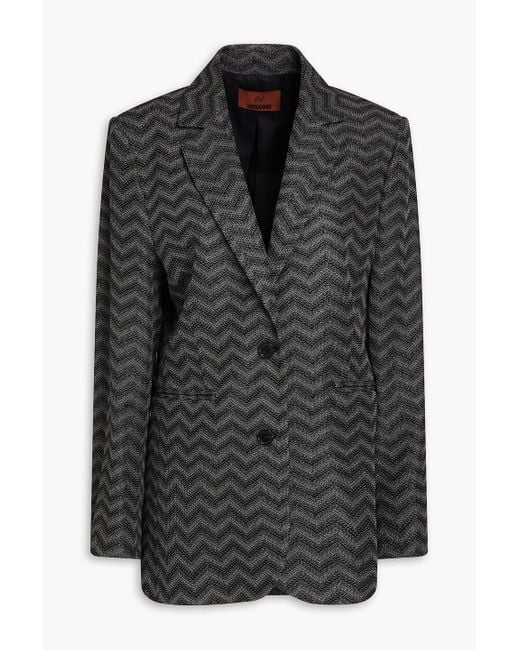 Missoni Black Crochet-knit Cotton Blazer