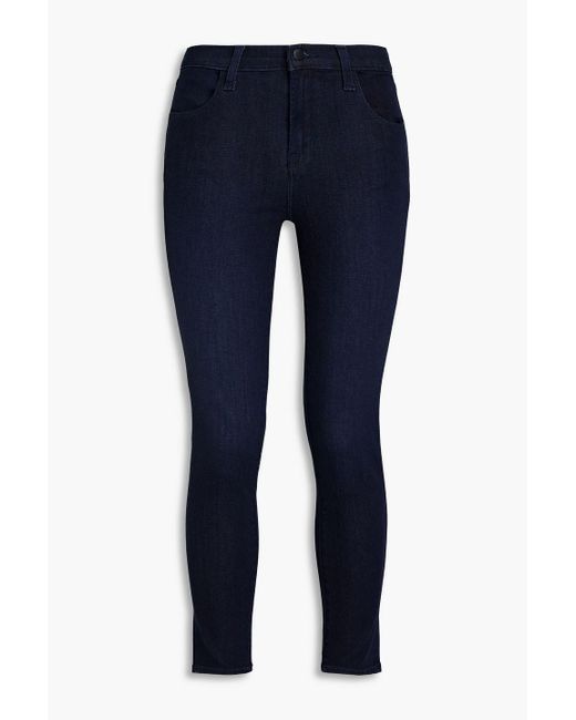 J Brand Blue Cropped High-rise Skinny Jeans