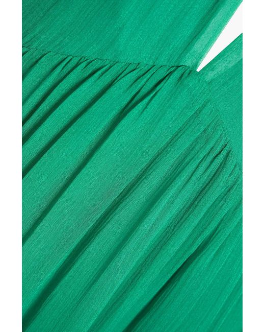 Joie Green Marcy Tiered Silk-georgette Midi Dress
