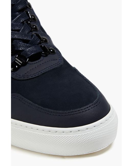 Fusalp Blue Shearling-lined Leather And Nubuck High-top Sneakers for men