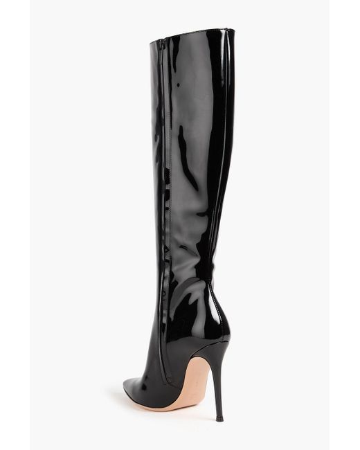 Gianvito Rossi Black Avril Patent-leather Knee Boots