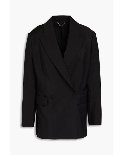 Ferragamo Black Double-breasted Mohair And Wool-blend Blazer