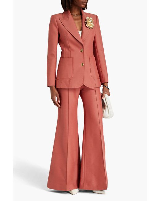 Zimmermann Pink Embellished Wool-blend Blazer