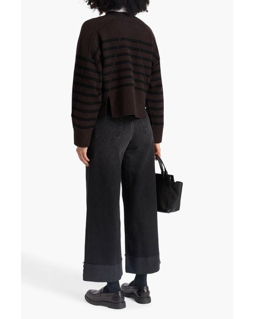 Rag & Bone Black Striped Wool-Blend Sweater