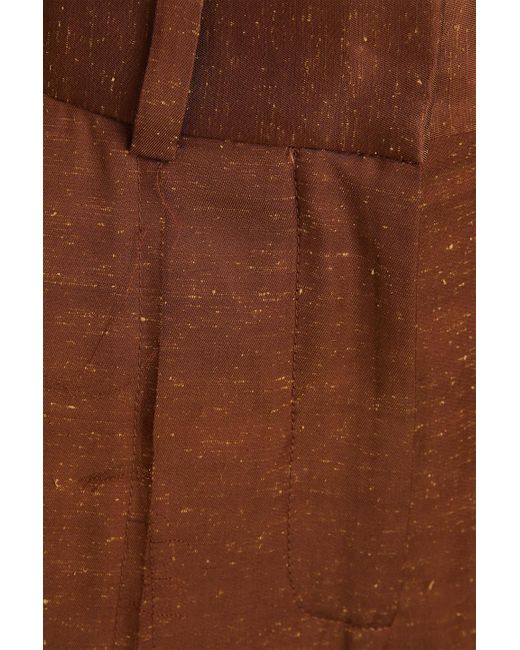 By Malene Birger Brown Puglia Slub Twill Wide-leg Pants
