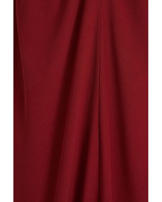 BITE STUDIOS Red Theros Ruched Crepe Midi Dress