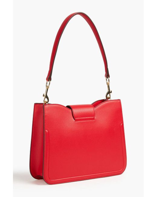Love Moschino Red Love Bridge Faux Leather Shoulder Bag