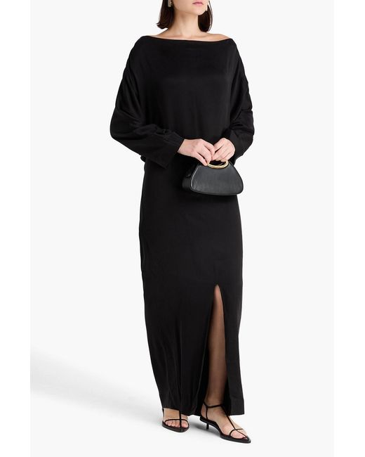 REMAIN Birger Christensen Black Cupro-Blend Maxi Dress