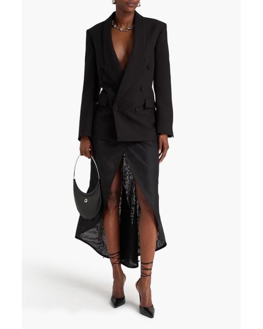 Coperni Black Double-breasted Crepe Blazer