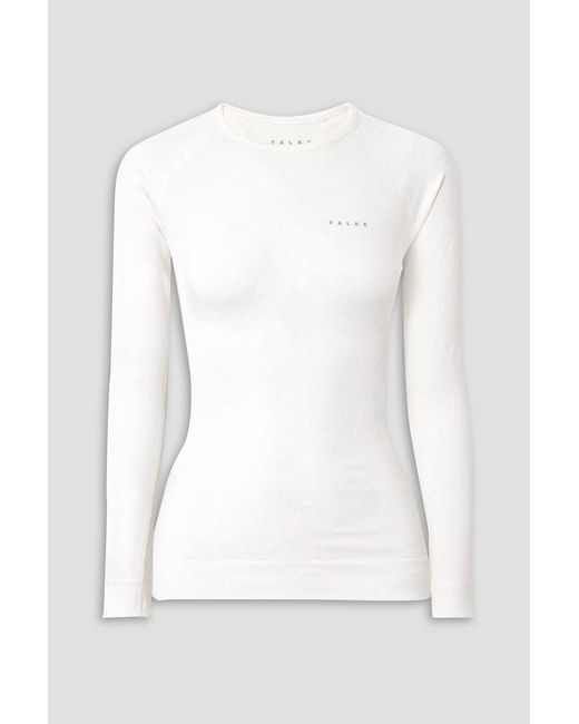 Falke White Logo-print Stretch-jersey Top