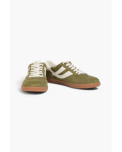 Vince Green Oasis Leather-Trimmed Suede Sneakers