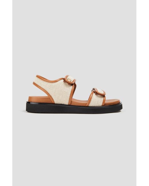 Claudie Pierlot White Leather And Canvas Sandals