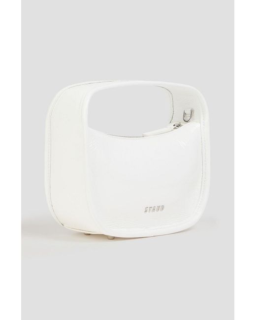 Staud White Venice Patent-Leather Tote