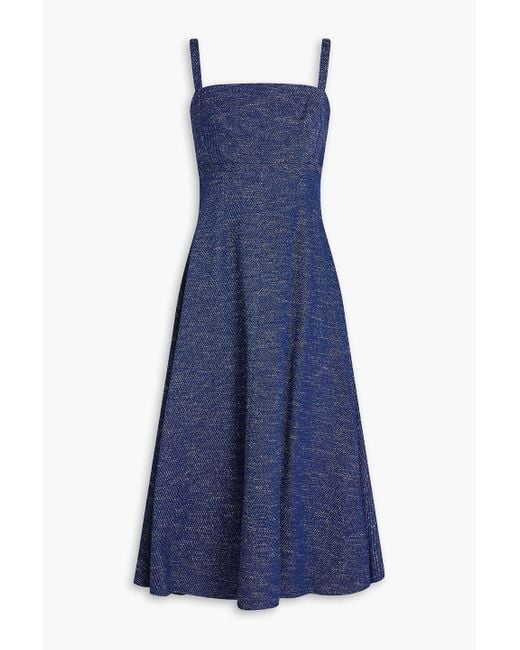 Emilia Wickstead Blue Freya Cotton-blend Twill Midi Dress