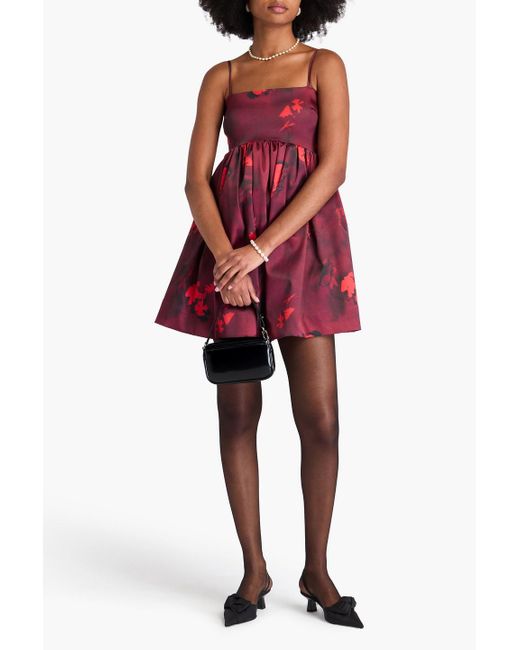ganni duchesse satin mini dress Black Duchesse Satin Minidress by GANNI on Sale