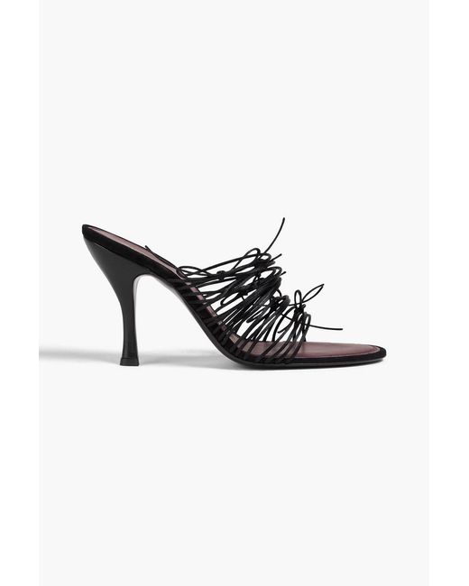 Neous Black Auriga Bow-Detailed Satin Mules
