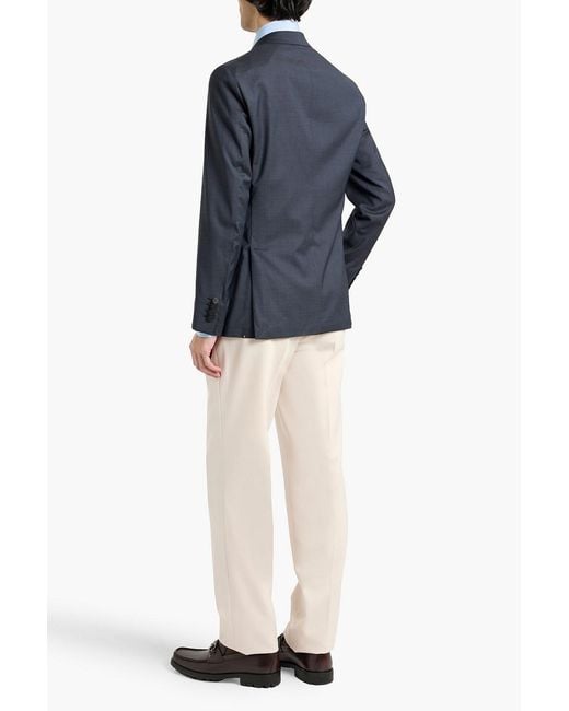 Dunhill Blue Houndstooth Wool Blazer for men