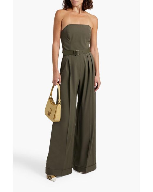 【送料&関税込】Max Mara Pleated Jumpsuit MAX MARA STUDIO Pleated satin-crepe wide-leg jumpsuit | THE