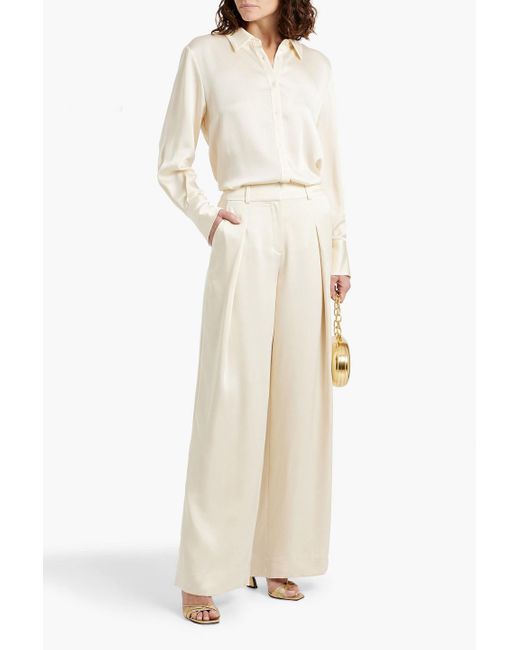 Jonathan Simkhai White Olsen Satin-crepe Shirt