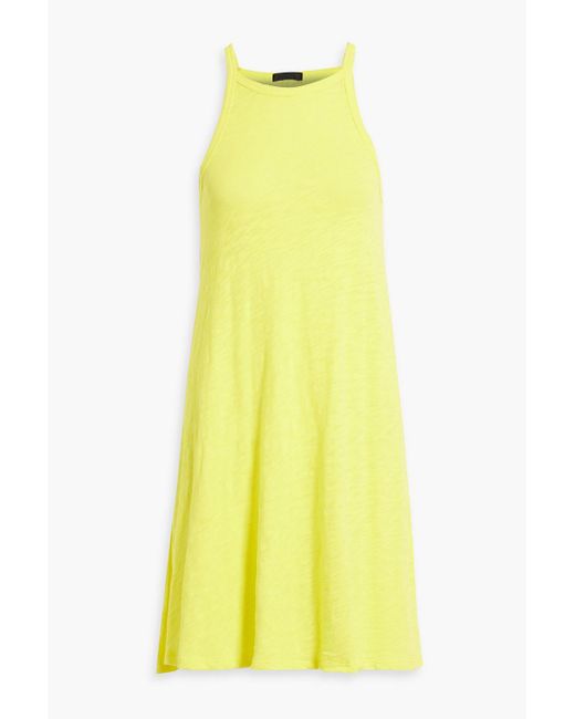 ATM Yellow Slub Cotton-jersey Mini Dress