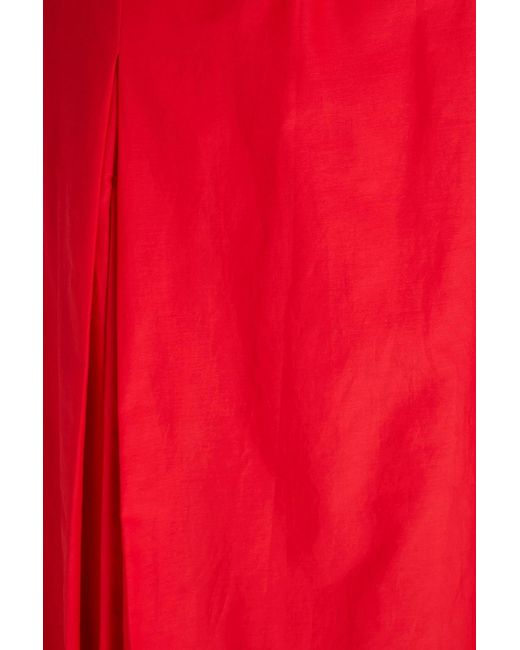 Loulou de Saison Red Carmen Cotton And Silk-blend Midi Skirt