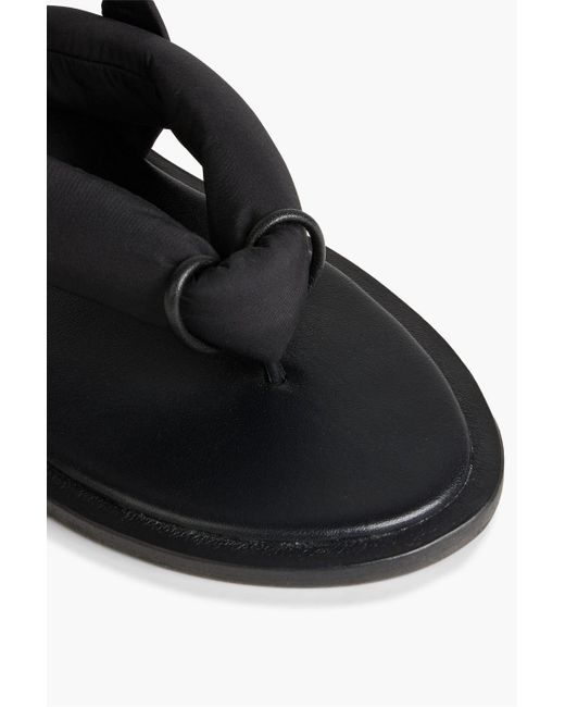 Ganni Black Leather-trimmed Padded Shell Sandals