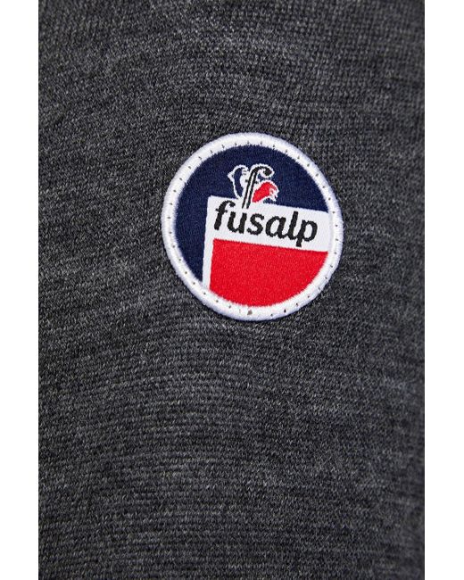 Fusalp Black Mélange Merino Wool Polo Shirt for men