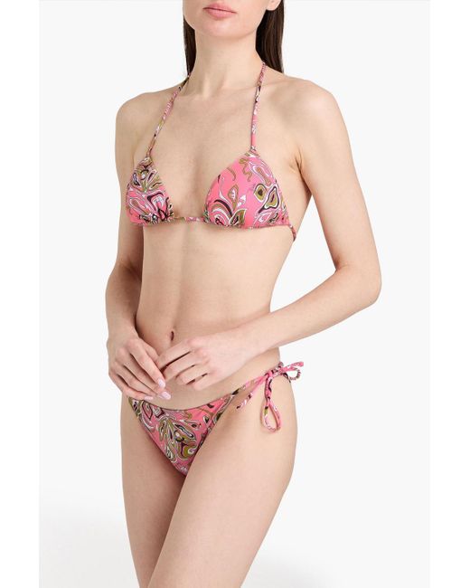 Emilio Pucci Pink Triangel-bikini mit print