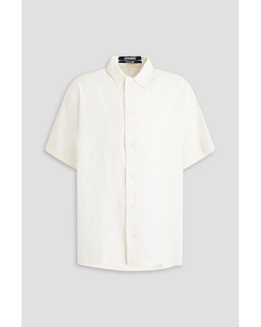 Jacquemus White Oversized Hemp And Cotton-blend Shirt for men