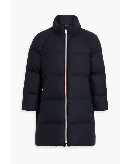 Thom Browne Quilted Wooltwill Hooded Down Coat in Blue Lyst
